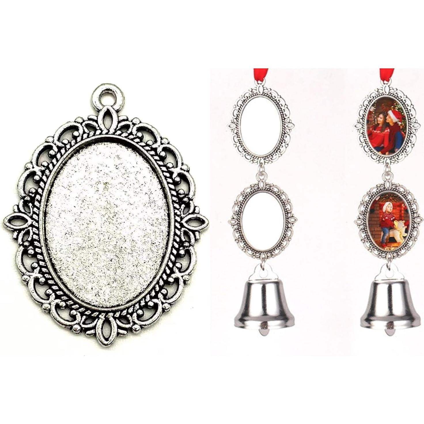 20PC Bezel Ovalado Plata Antigua 25x18mm para Joyería DIY