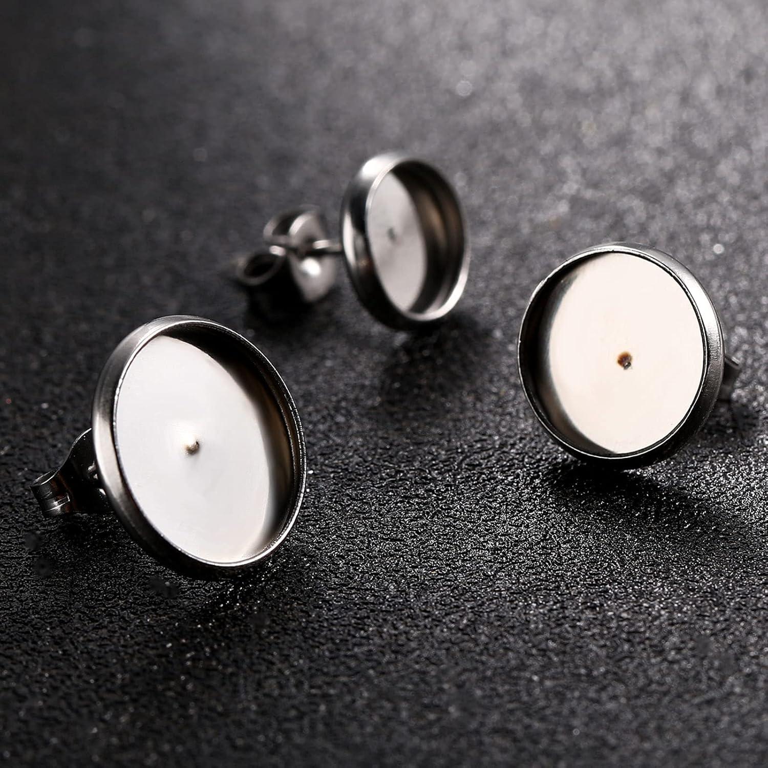 Hicarer Kit de Aretes DIY 500 Piezas Acero Inoxidable 10-12 mm