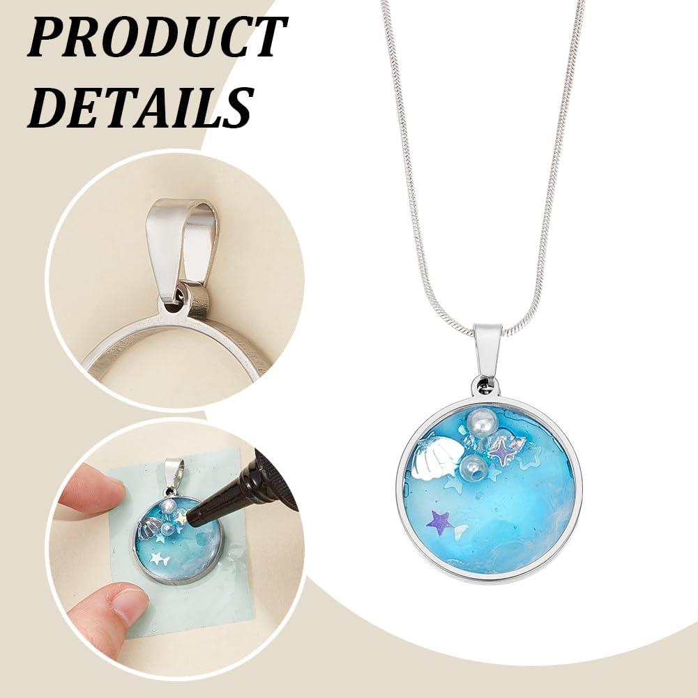 Pendientes de Marco Abierto Redondo UNICRAFTALE 10 Pcs Acero Inoxidable