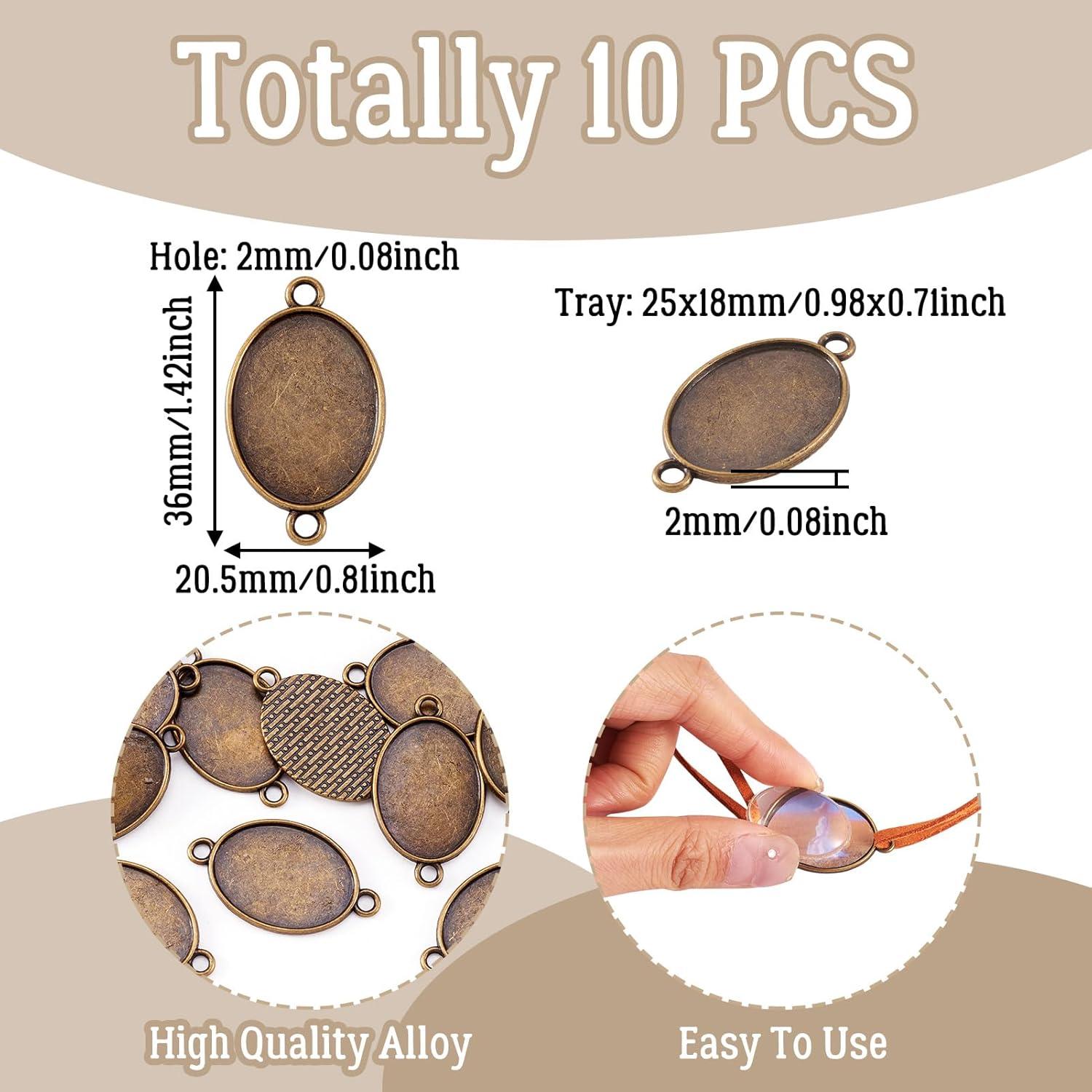 Bandejas de Colgante Antiguas Pandahall 25x18mm 10 Piezas