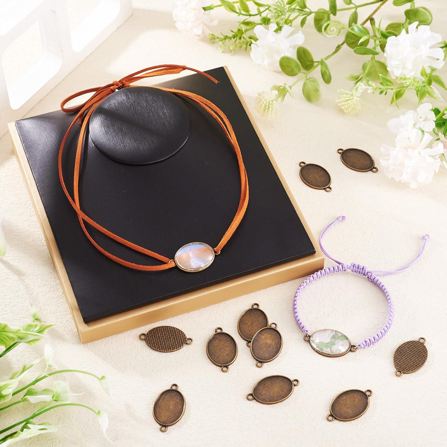 Bandejas de Colgante Antiguas Pandahall 25x18mm 10 Piezas