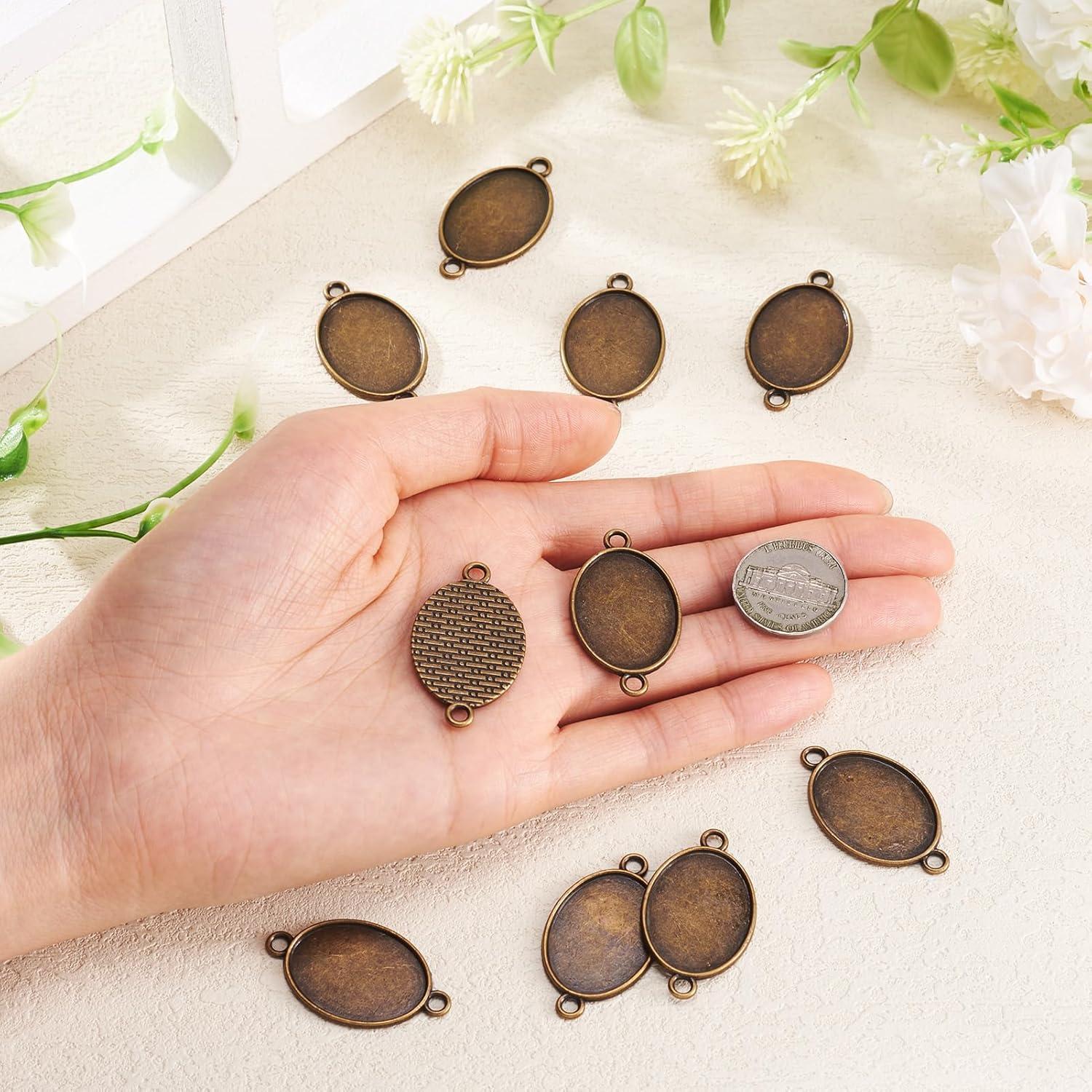 Bandejas de Colgante Antiguas Pandahall 25x18mm 10 Piezas