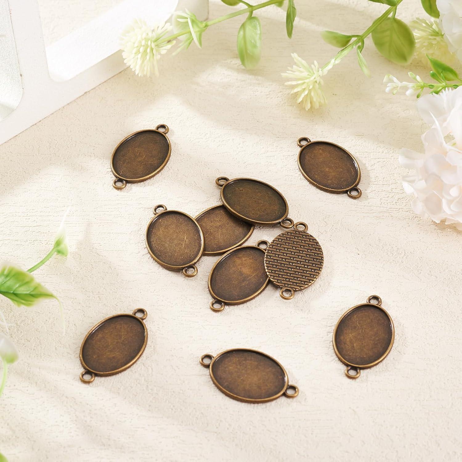 Bandejas de Colgante Antiguas Pandahall 25x18mm 10 Piezas