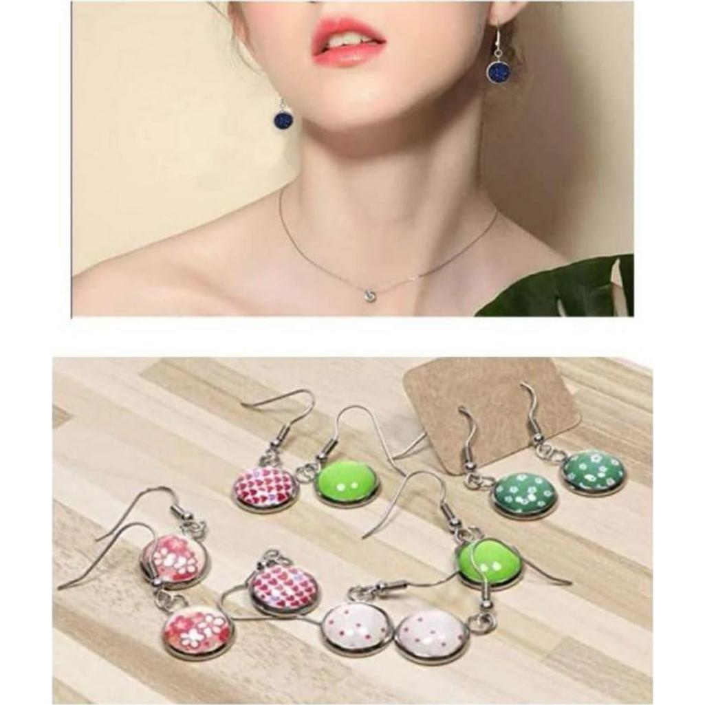 50 Ganchos de Arete de Acero Inoxidable Adabele 8mm Hipoalergénico