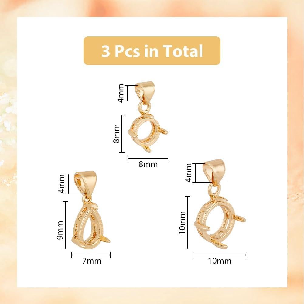Pendientes de Joyería DIY DICOSMETIC 3 Piezas en Bronce Dorado