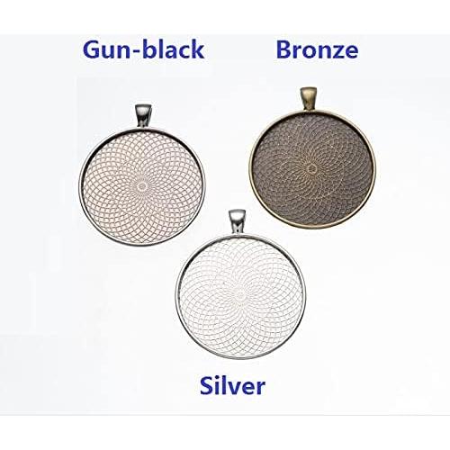 10 Piezas Base de Pendientes Redondos 40mm SHUNAE Negro