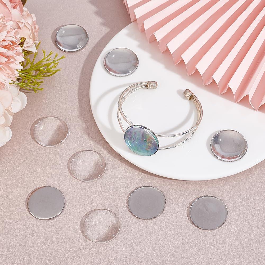 30 Juegos de Copas de Bezel UNICRAFTALE 25mm Acero Inoxidable