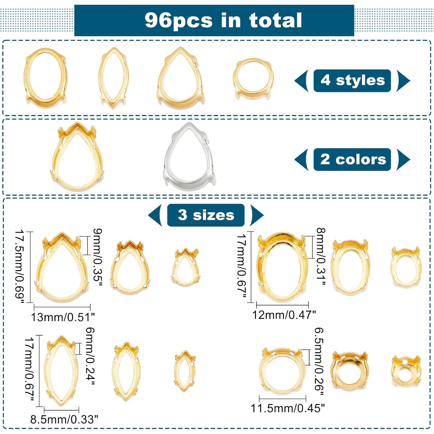 Kit de Joyería CHGCRAFT 96Pcs 24 Estilos Garra de Latón