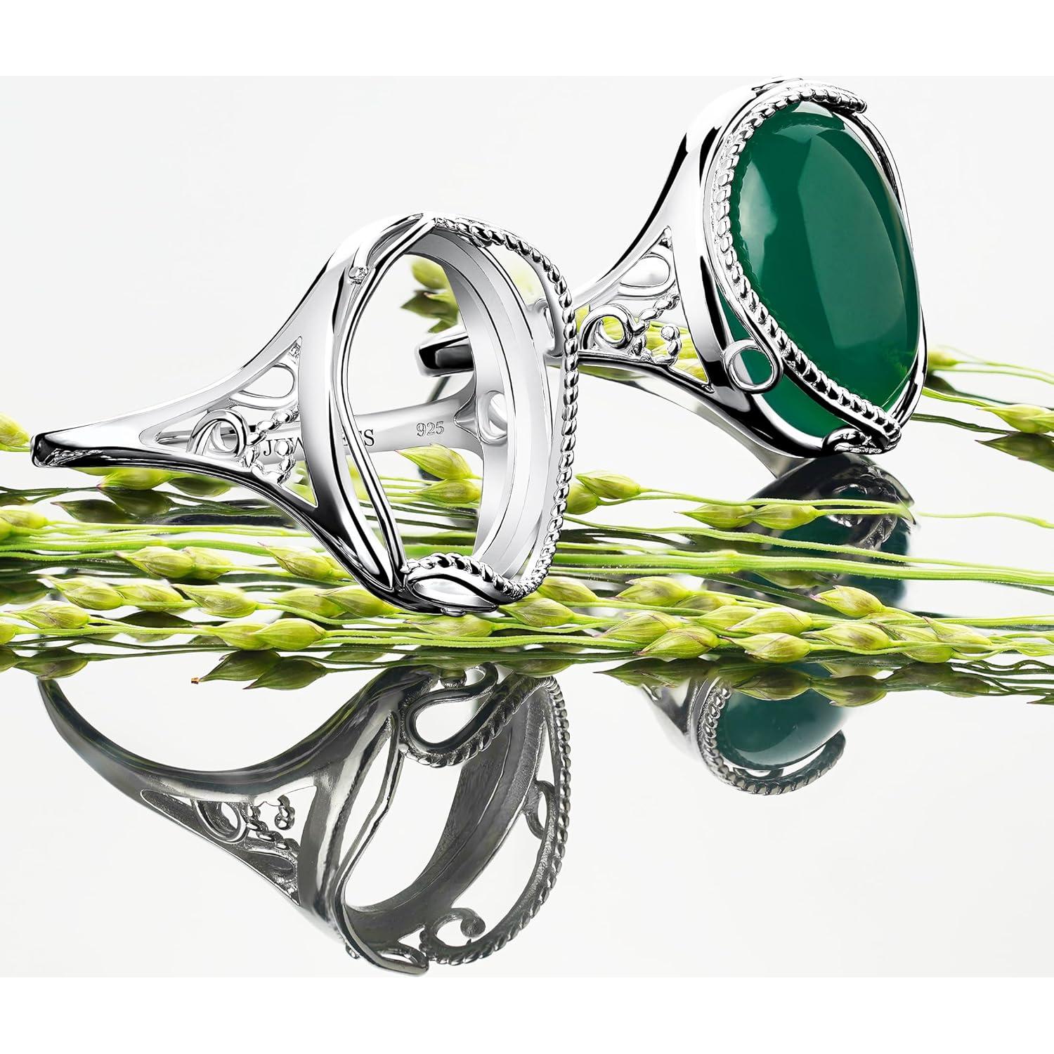 Anillo en Blanco de Plata Esterlina 925 Jewelets 13x18mm DIY