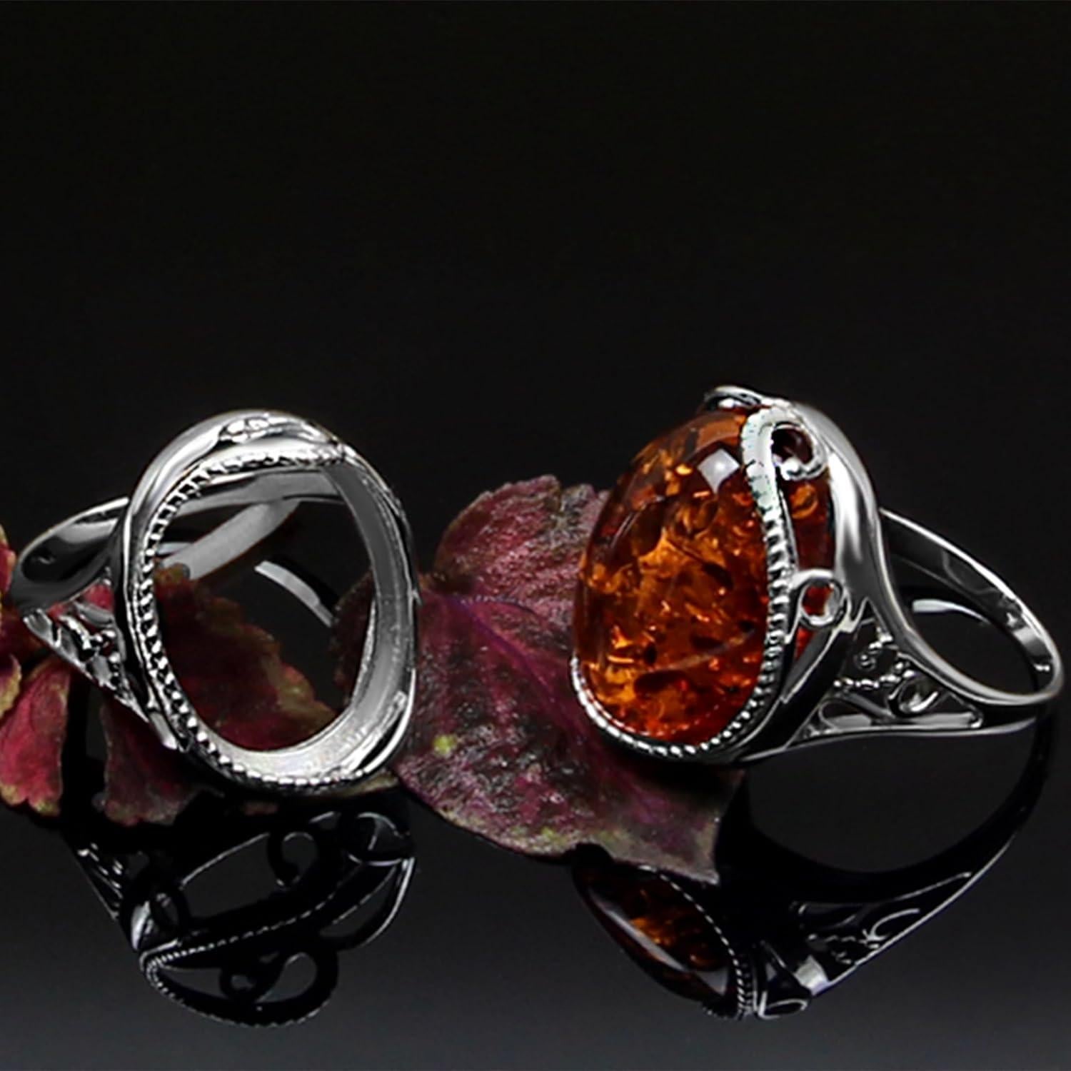 Anillo en Blanco de Plata Esterlina 925 Jewelets 13x18mm DIY