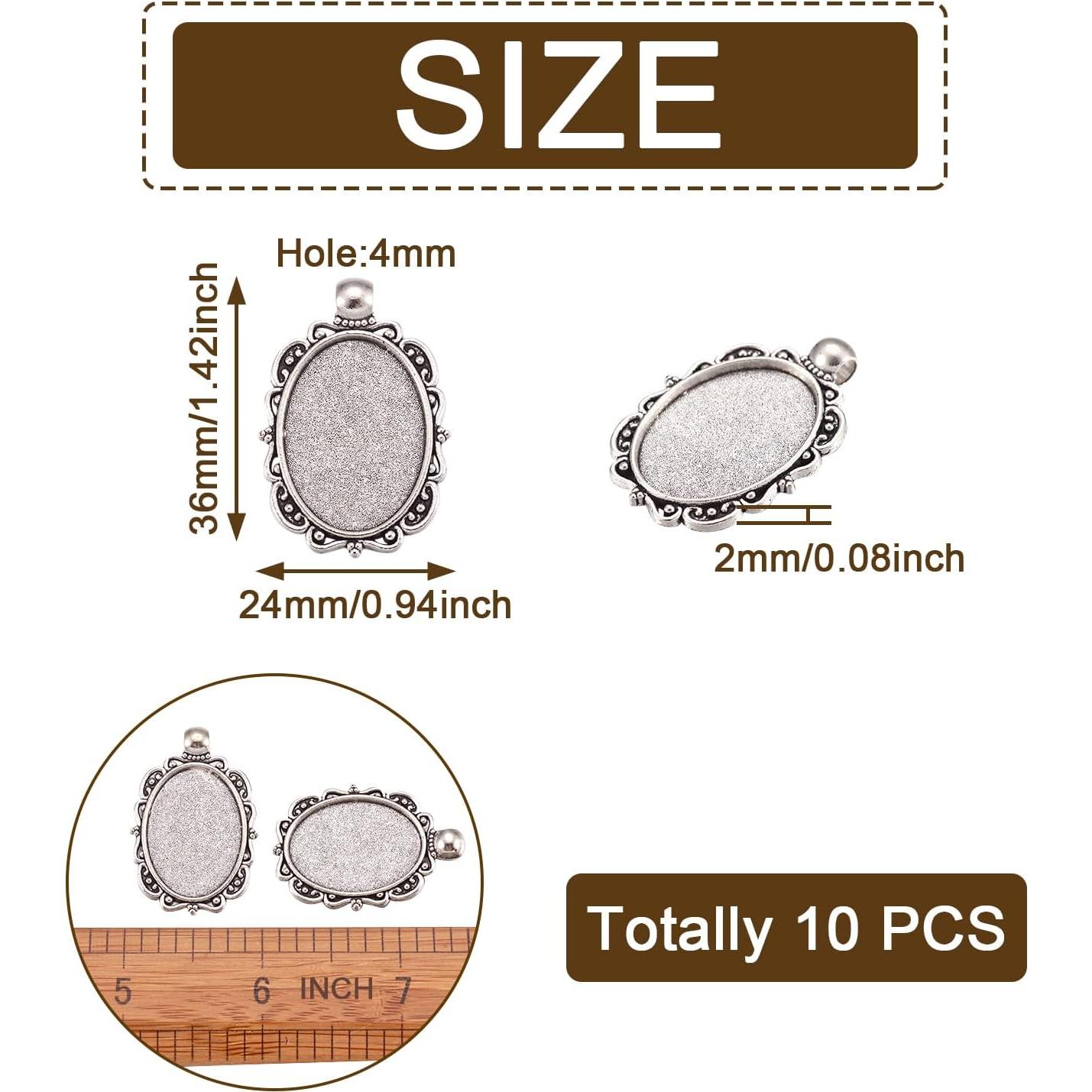 Configuraciones de Pendientes KISSITTY Plata Antigua 10Pcs 25x18mm