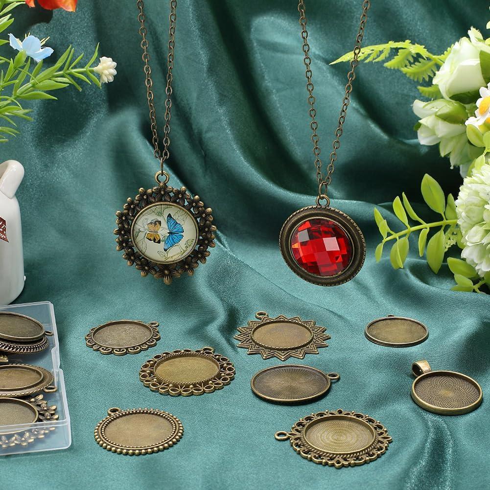 Bandejas de Colgante Redondas 20Pcs Bronce SUNNYCLUE 25mm