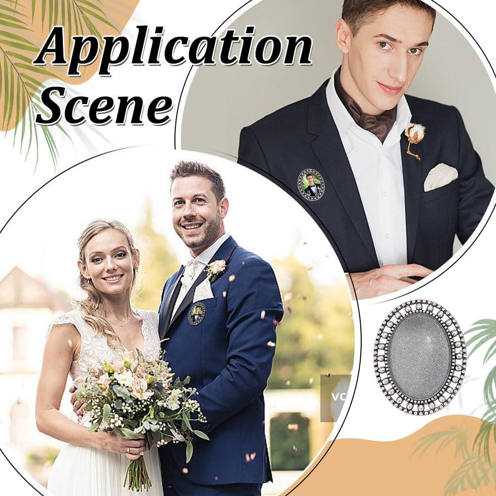 20 Pines de Solapa Cabochon Bezel Plateado 25x18mm DIY