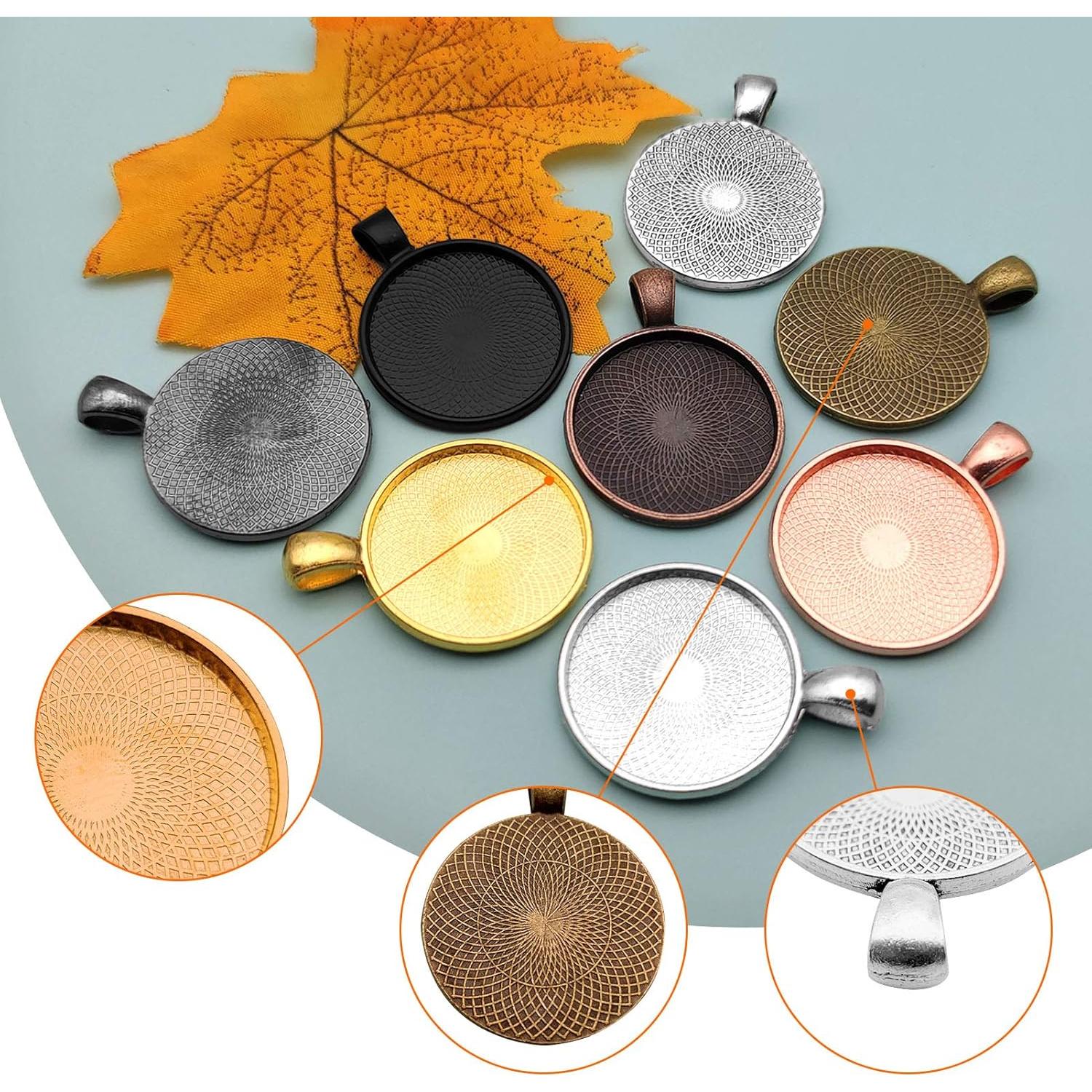 80 Piezas Bandejas Redondas Bezel Oubaka 25mm 8 Colores