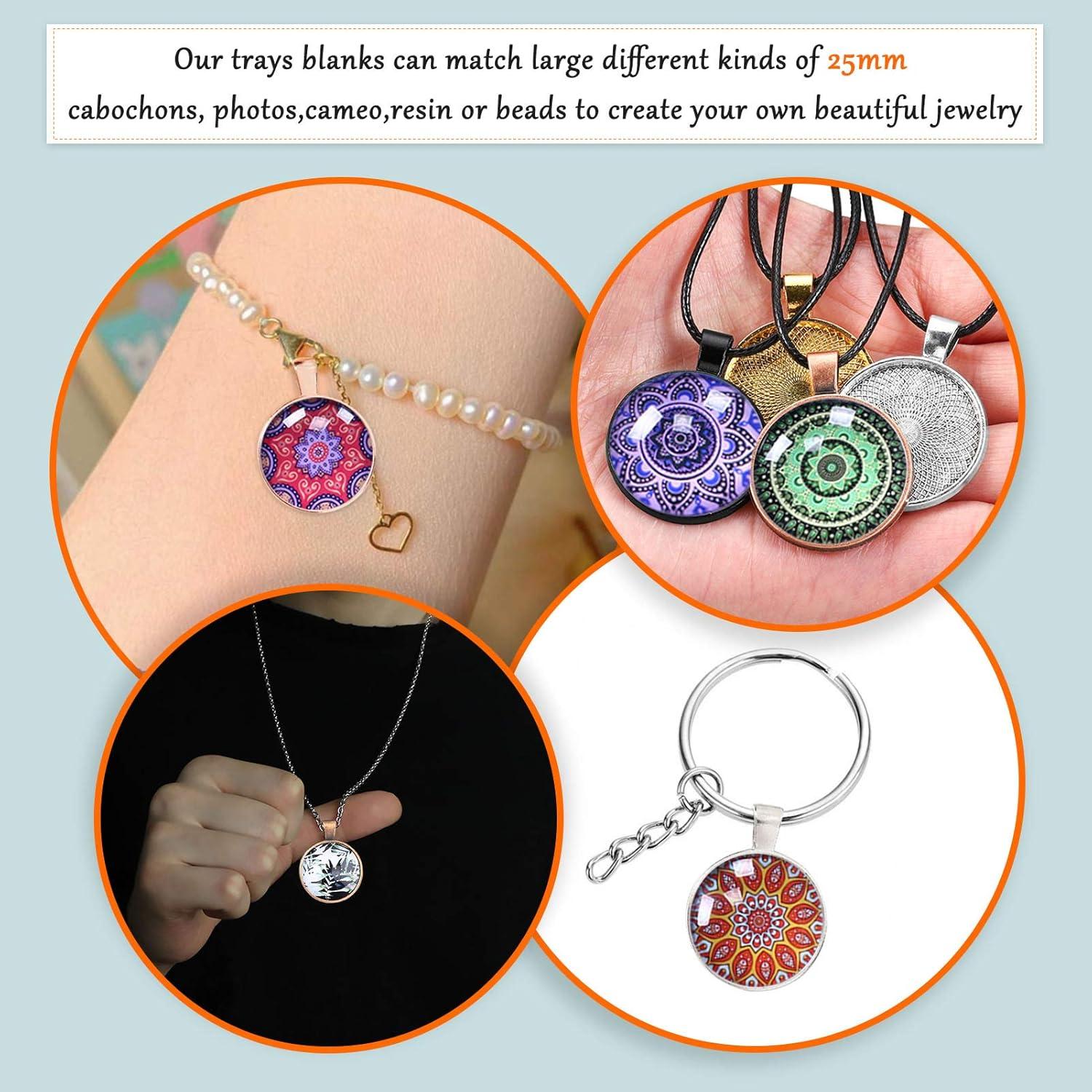 80 Piezas Bandejas Redondas Bezel Oubaka 25mm 8 Colores