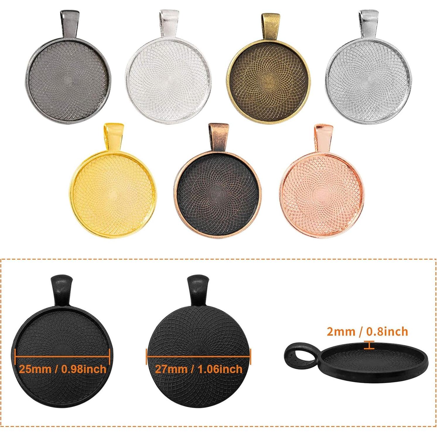 80 Piezas Bandejas Redondas Bezel Oubaka 25mm 8 Colores