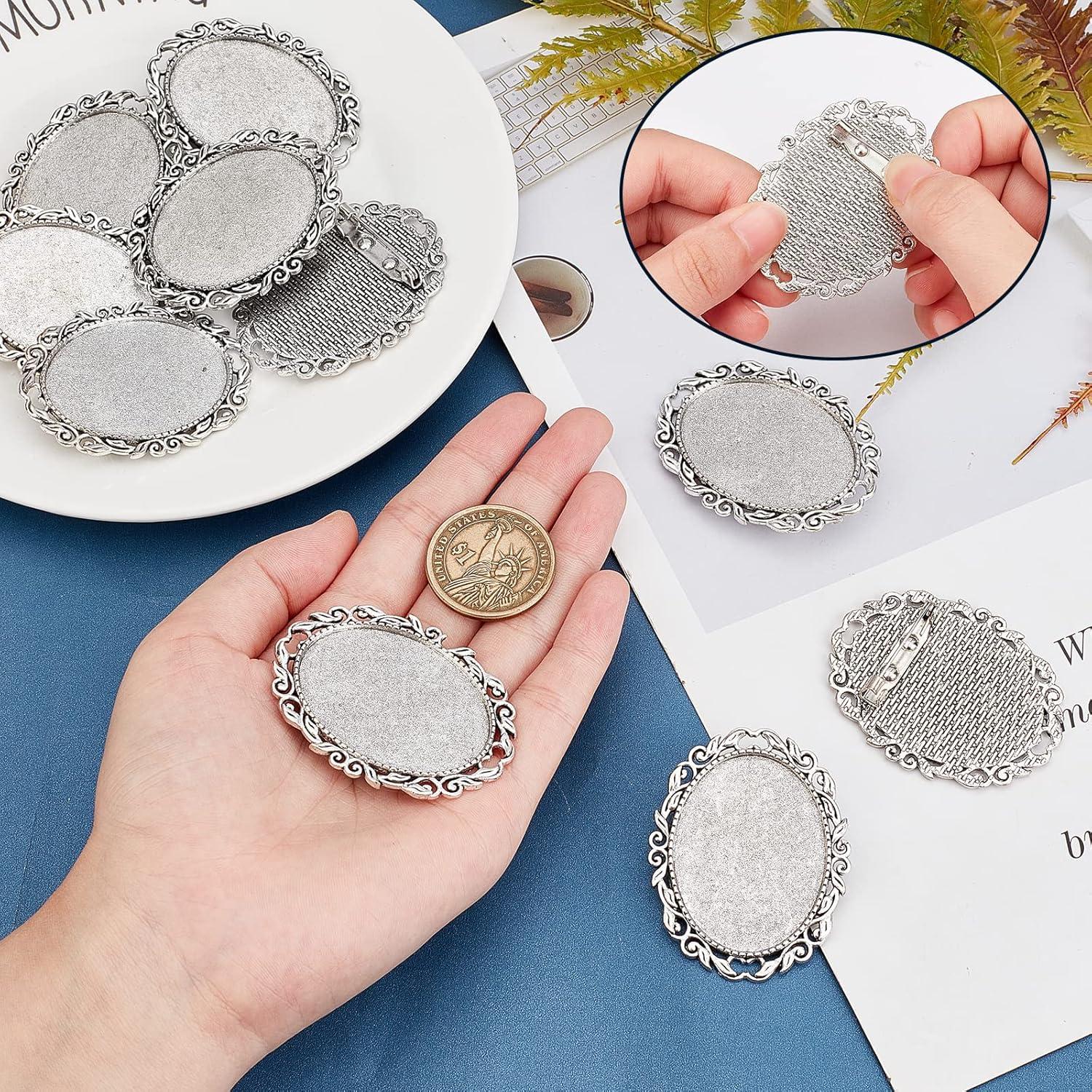 Kit 10 Broches Ovalados PH PandaHall Aleación 4x3cm DIY