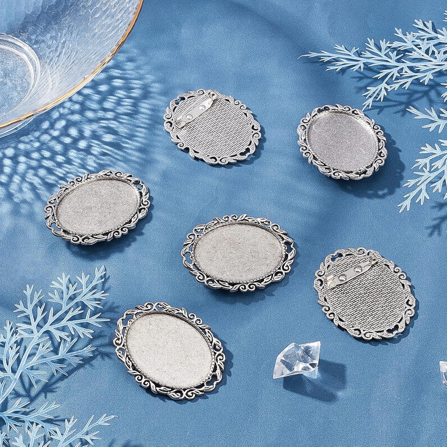 Kit 10 Broches Ovalados PH PandaHall Aleación 4x3cm DIY