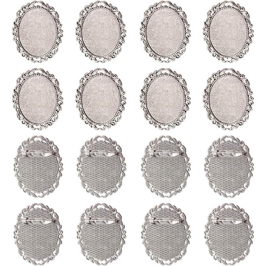 Kit 10 Broches Ovalados PH PandaHall Aleación 4x3cm DIY