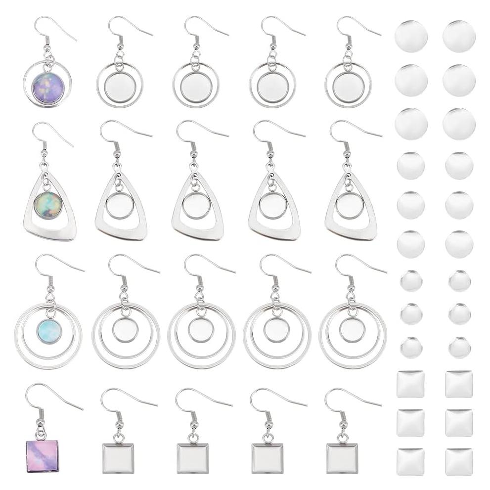 Aretes Colgantes de Domo de Vidrio UNICRAFTALE 12 Pares DIY