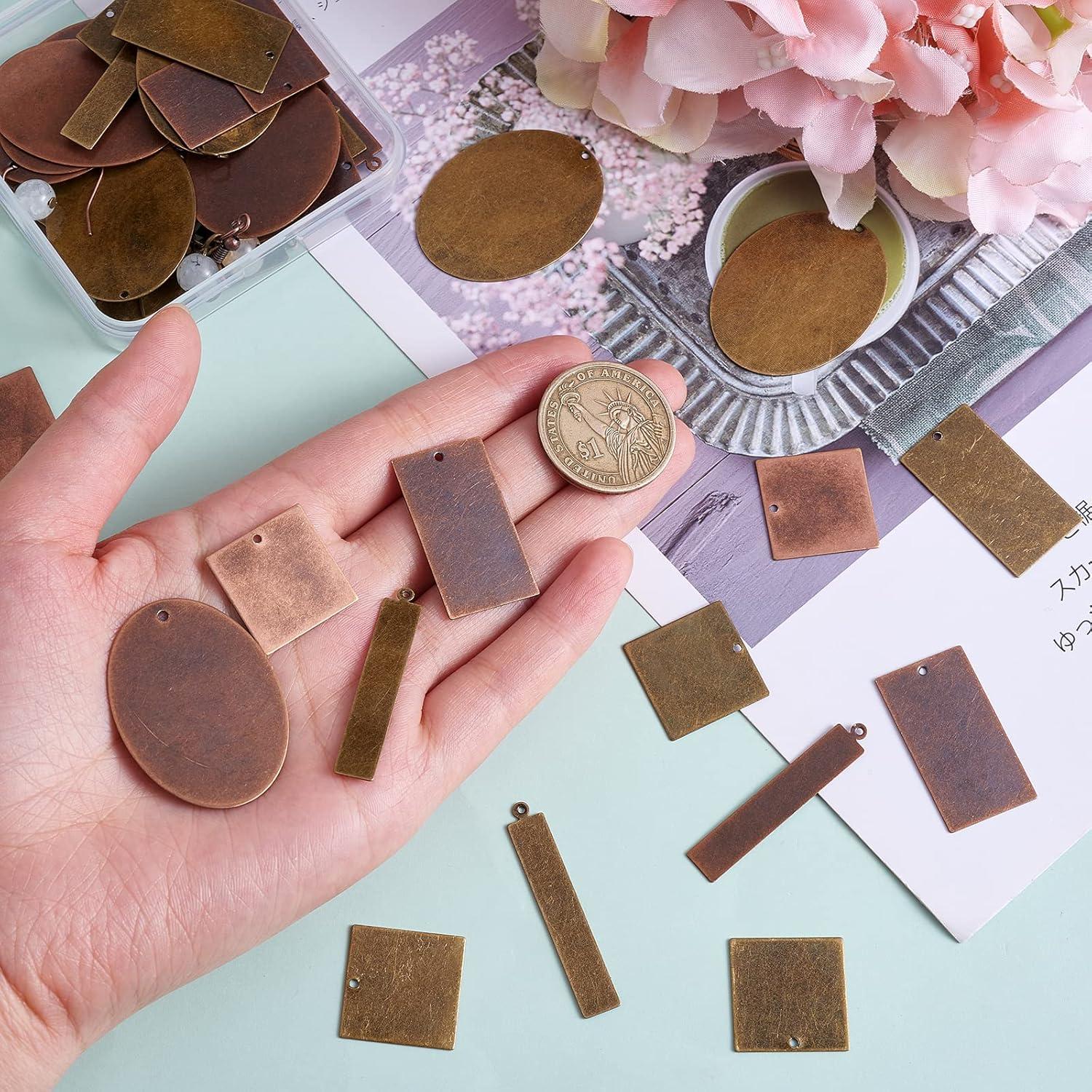 40 Piezas Etiquetas de Latón Charm para Joyería Manual