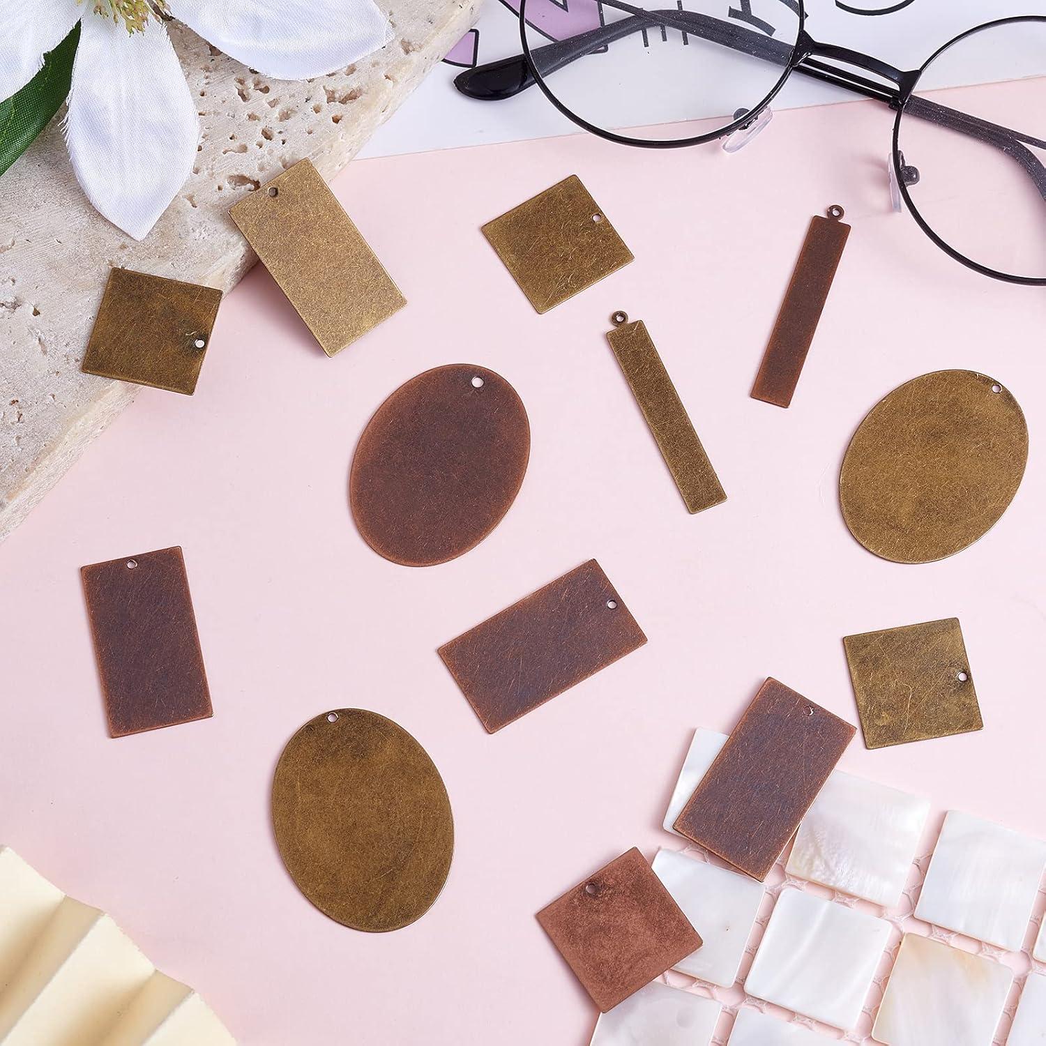 40 Piezas Etiquetas de Latón Charm para Joyería Manual