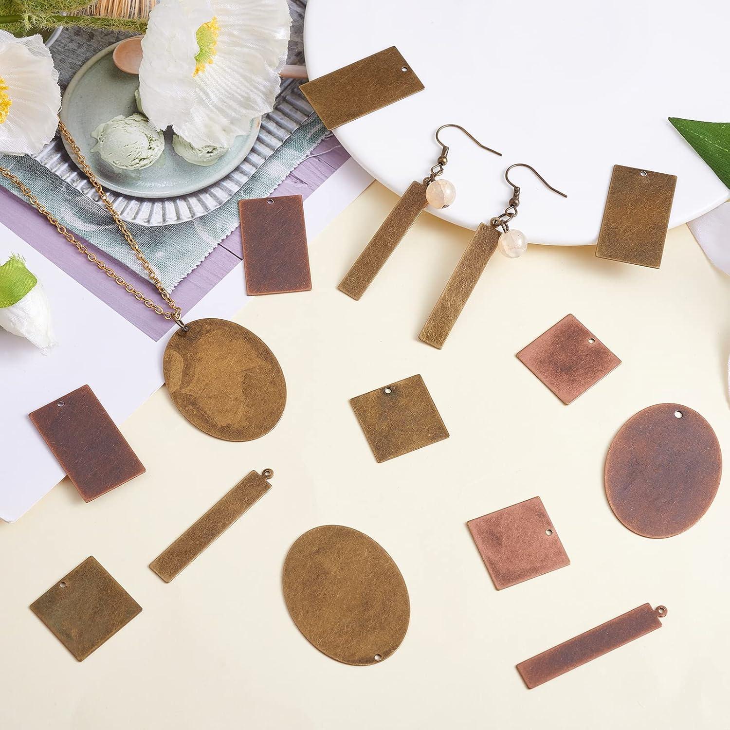 40 Piezas Etiquetas de Latón Charm para Joyería Manual