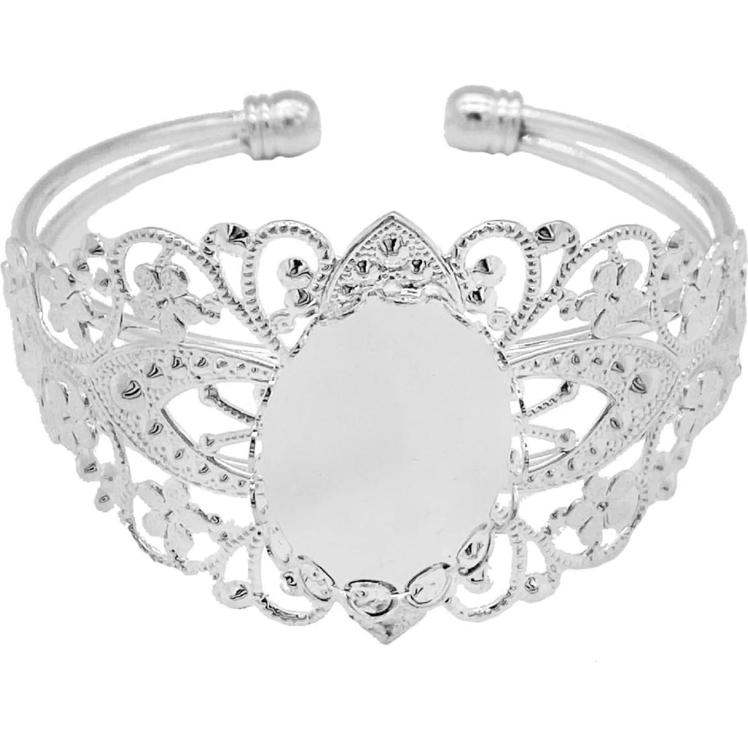 Bandeja de Filigrana Ovalada MIAO JIN 4 Pcs 25x18mm DIY