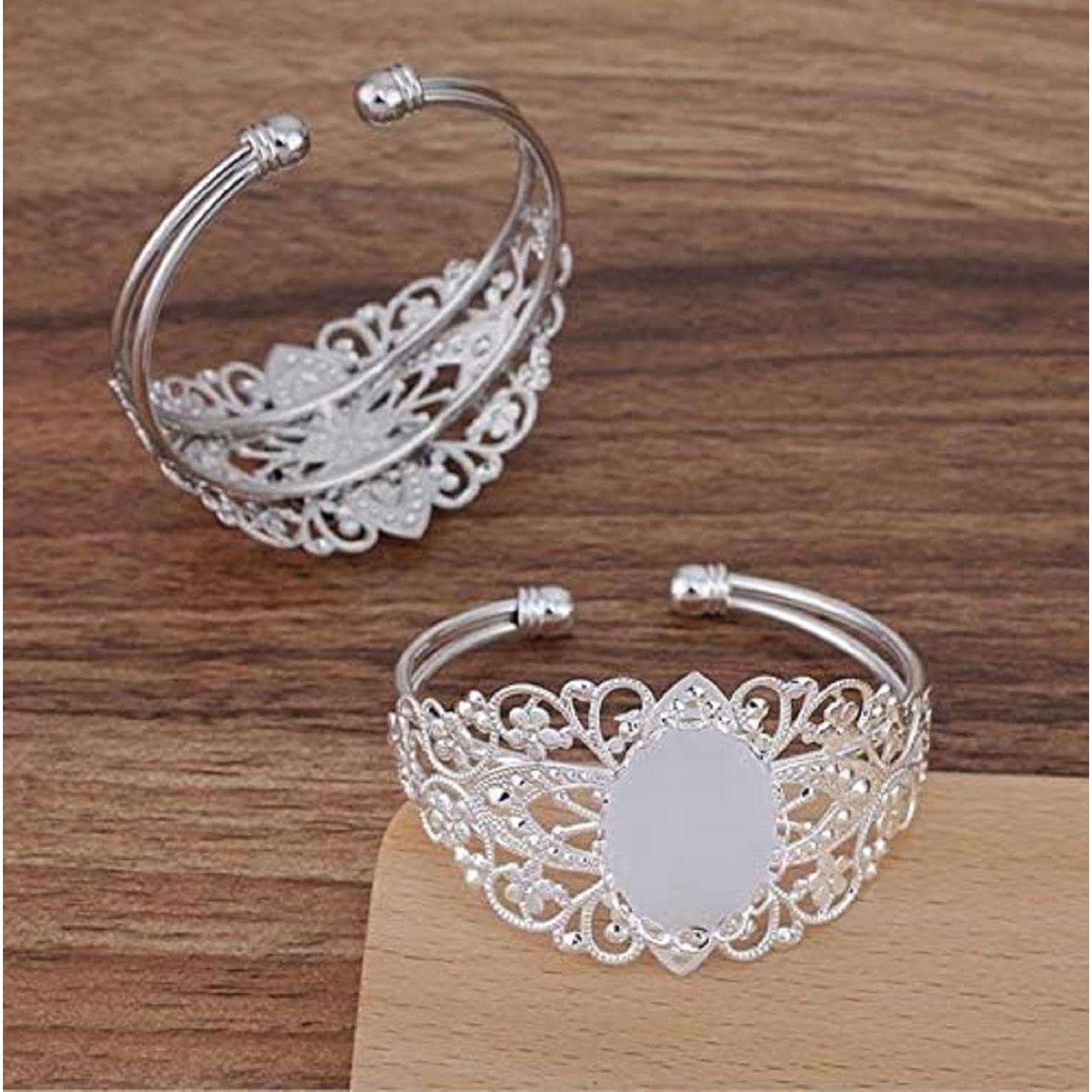 Bandeja de Filigrana Ovalada MIAO JIN 4 Pcs 25x18mm DIY