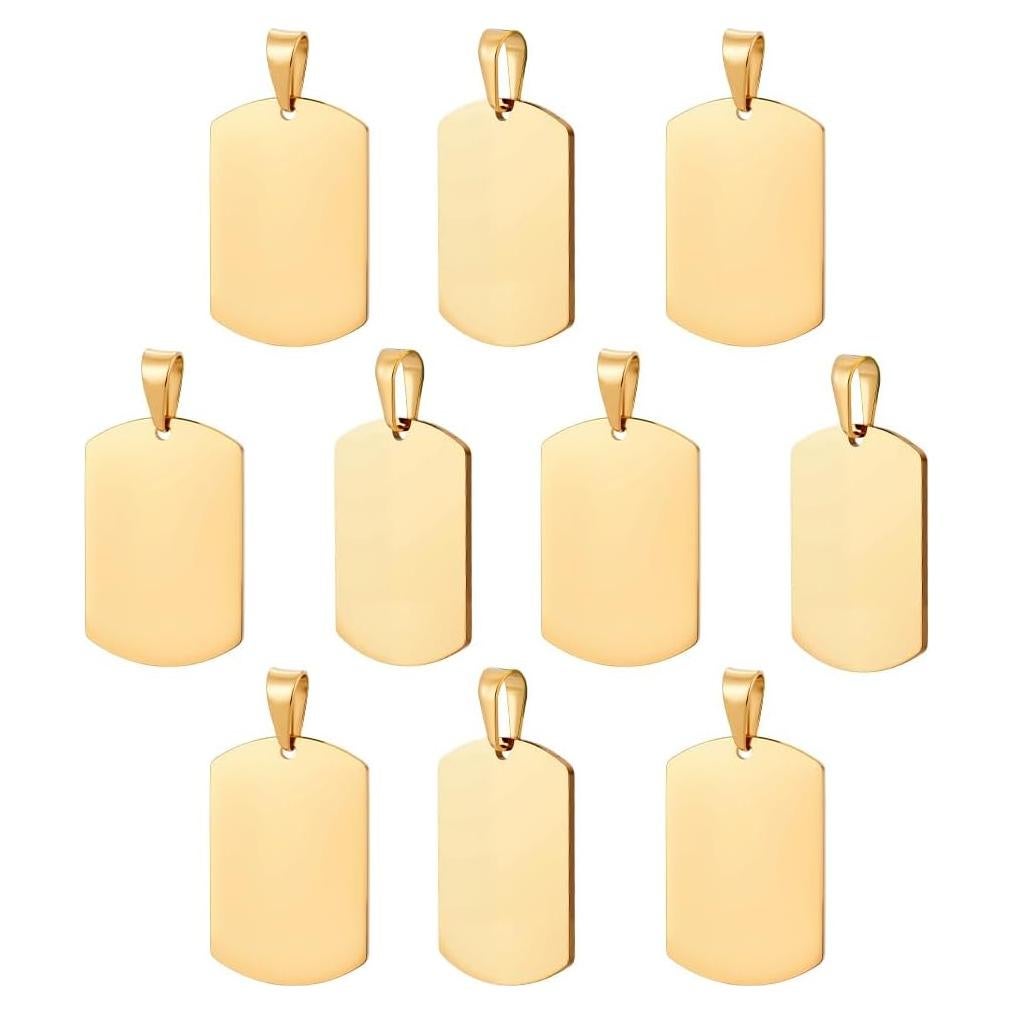 Etiquetas en Blanco Acero Inoxidable 35mm 10pcs UNICRAFTALE