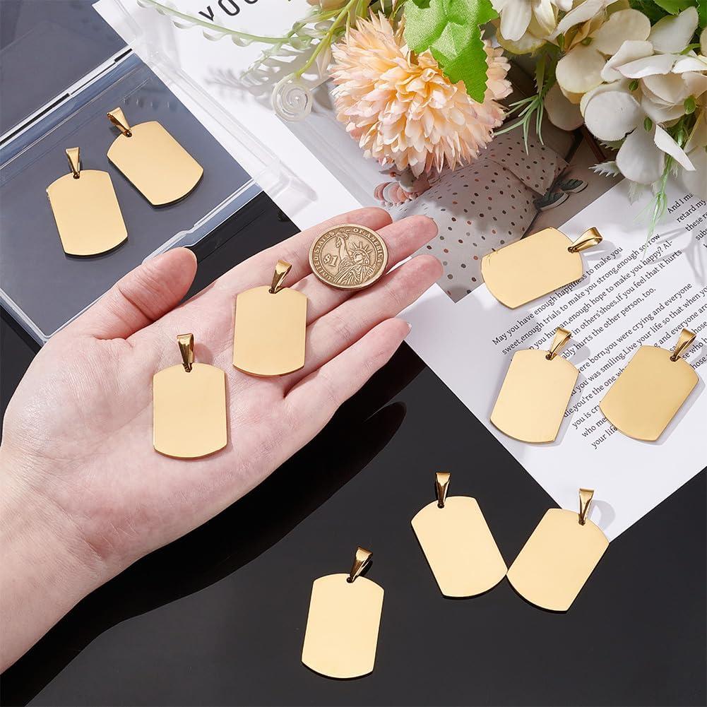 Etiquetas en Blanco Acero Inoxidable 35mm 10pcs UNICRAFTALE