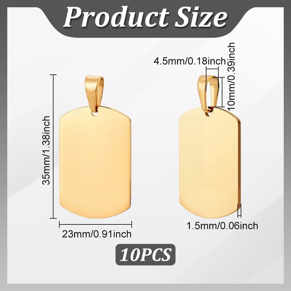 Etiquetas en Blanco Acero Inoxidable 35mm 10pcs UNICRAFTALE