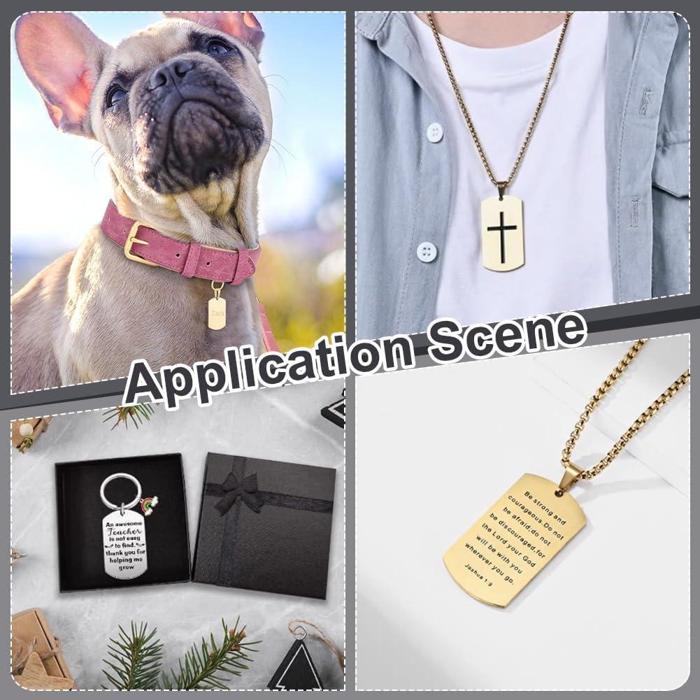 Etiquetas en Blanco Acero Inoxidable 35mm 10pcs UNICRAFTALE