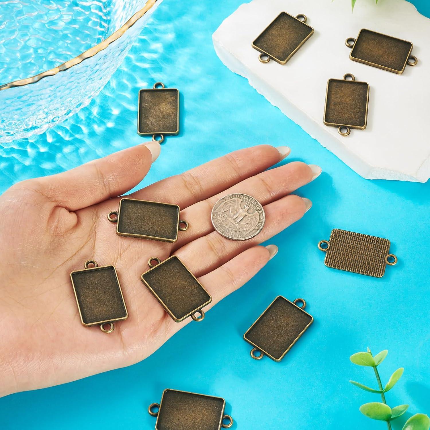 10 Piezas Bezel de Bronce Antiguo 18x25mm PH PandaHall