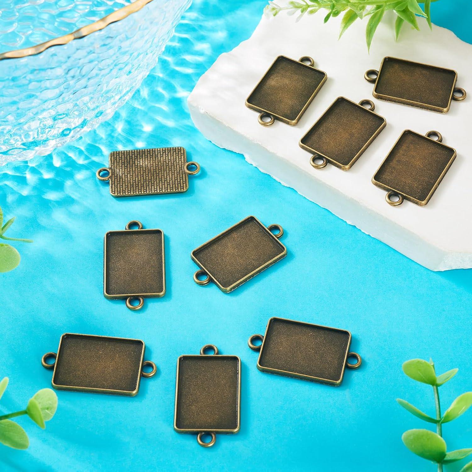 10 Piezas Bezel de Bronce Antiguo 18x25mm PH PandaHall