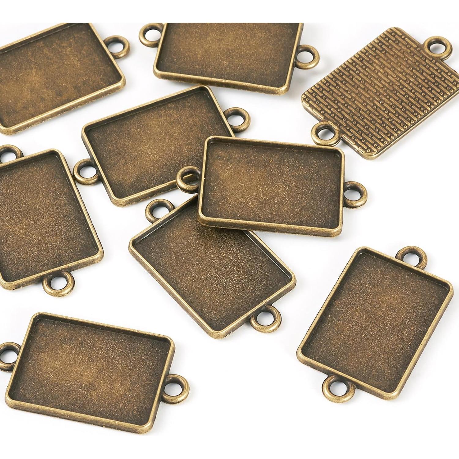 10 Piezas Bezel de Bronce Antiguo 18x25mm PH PandaHall