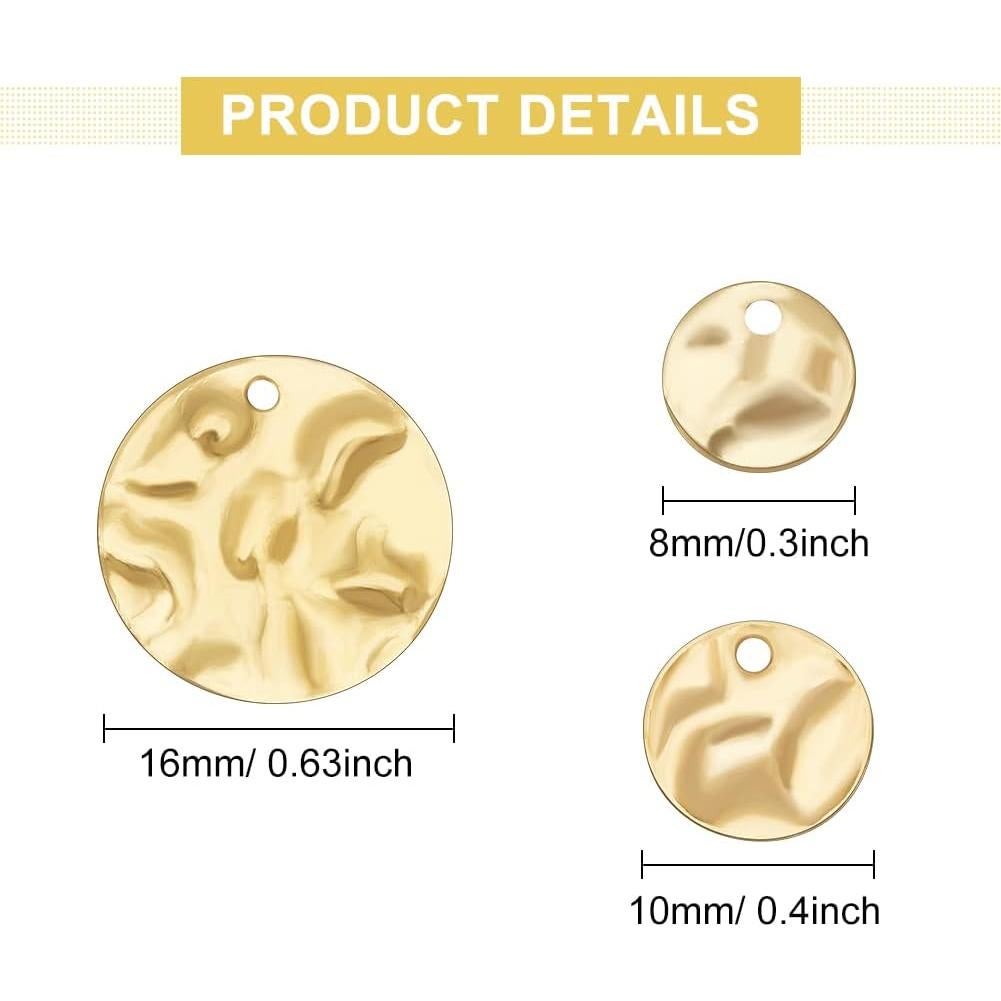 120 Encantos de Monedas Doradas WEBEEDY para Joyería 8mm 10mm 16mm