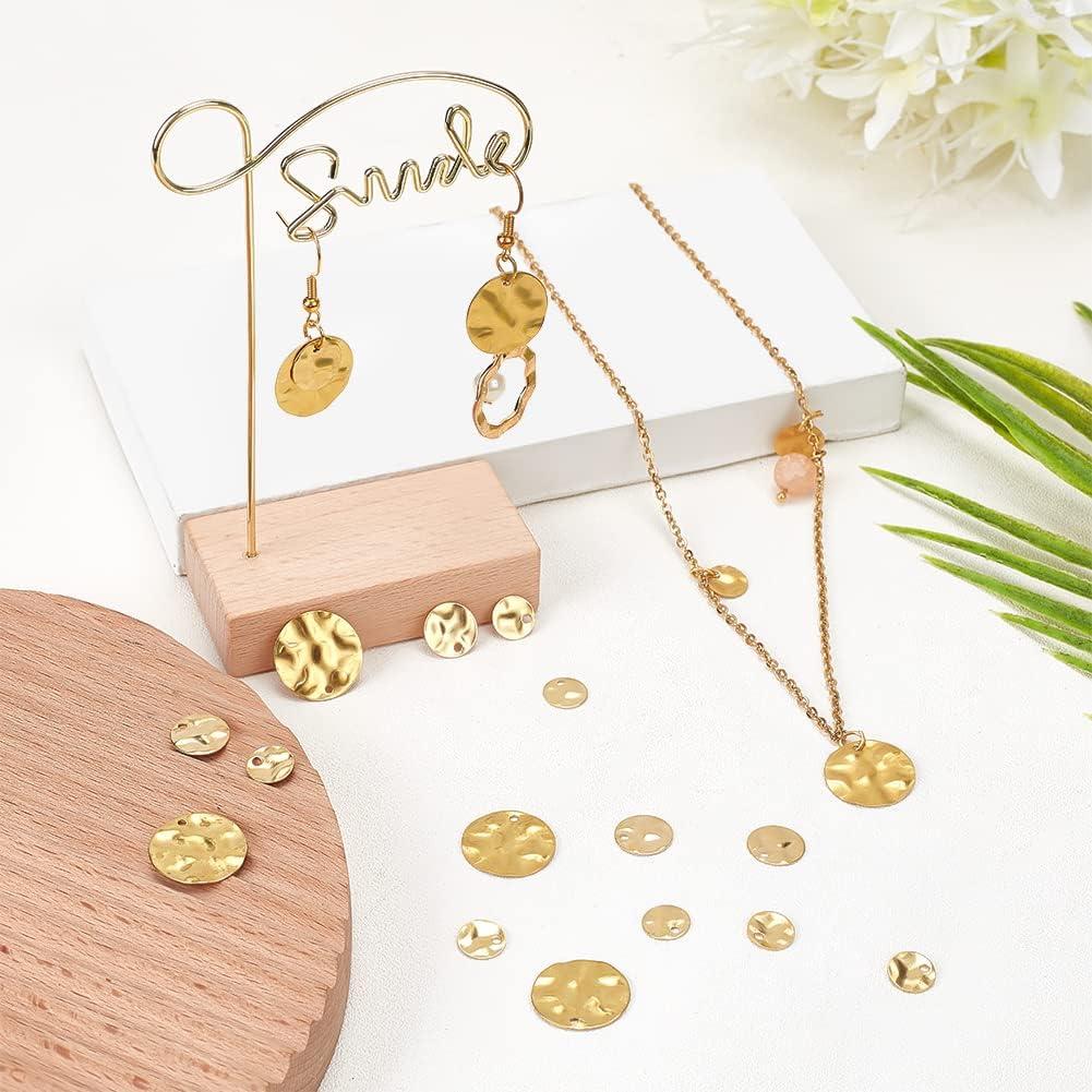 120 Encantos de Monedas Doradas WEBEEDY para Joyería 8mm 10mm 16mm