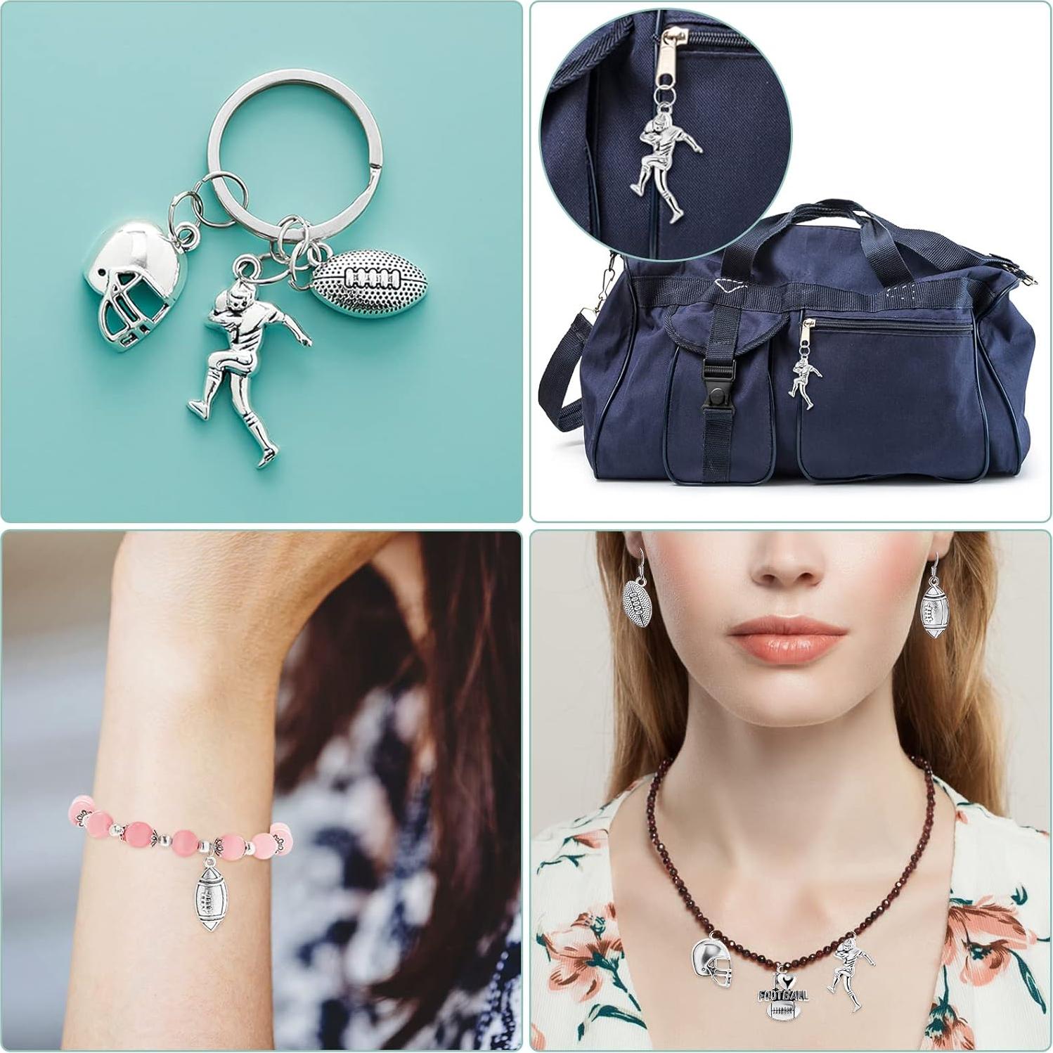 70 Encantos de Fútbol Blulu para DIY - Colgantes de Joyería