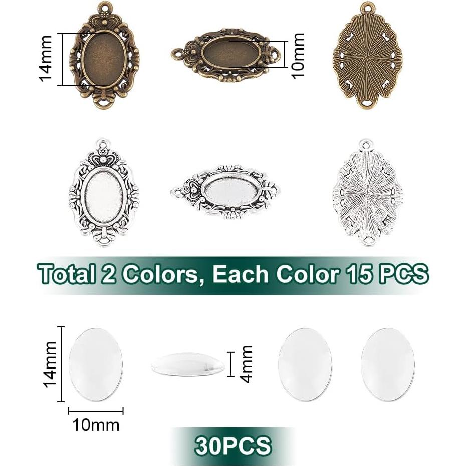 Colgantes Cabochón Ovalados UNICRAFTALE 14x10mm 60pcs