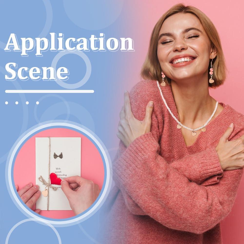 80 Piezas Encantos de Corazón Oro Rosa UNICRAFTALE 10x9mm