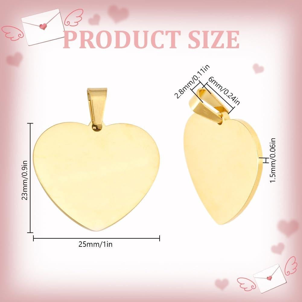 Colgantes de Acero Inoxidable DELORIGIN 25mm Corazón Dorado