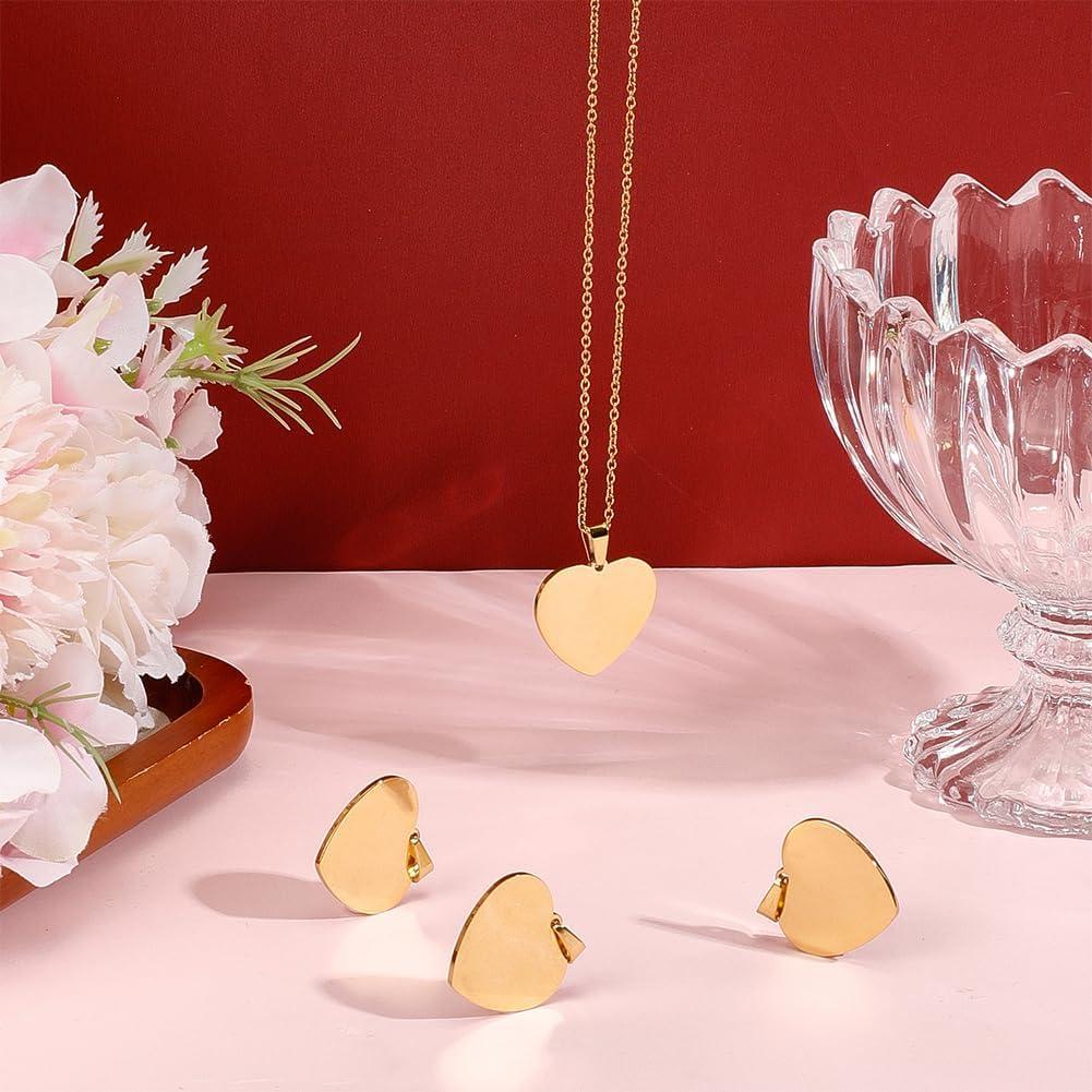 Colgantes de Acero Inoxidable DELORIGIN 25mm Corazón Dorado