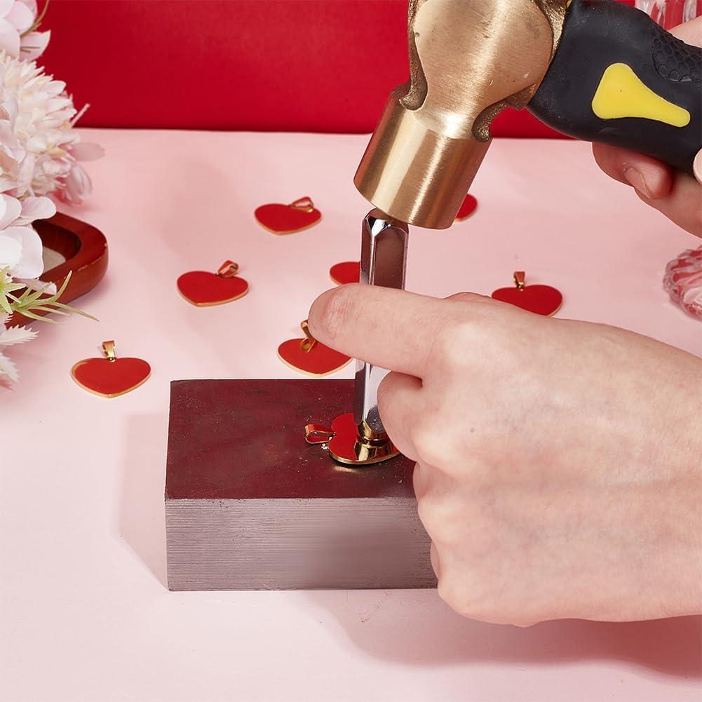 Colgantes de Acero Inoxidable DELORIGIN 25mm Corazón Dorado