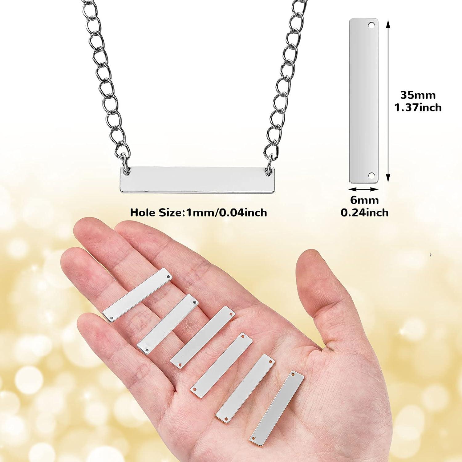 30 Etiquetas Colgantes Vacías Rectangulares Yaomiao Plata 35x6mm