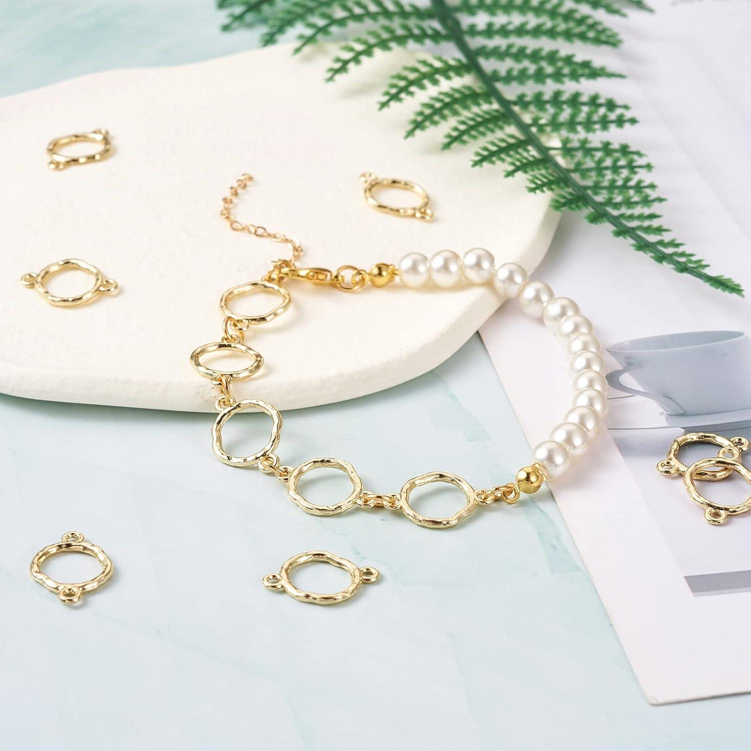 20 Conectores Redondos de Aleación Fashewelry para Joyería