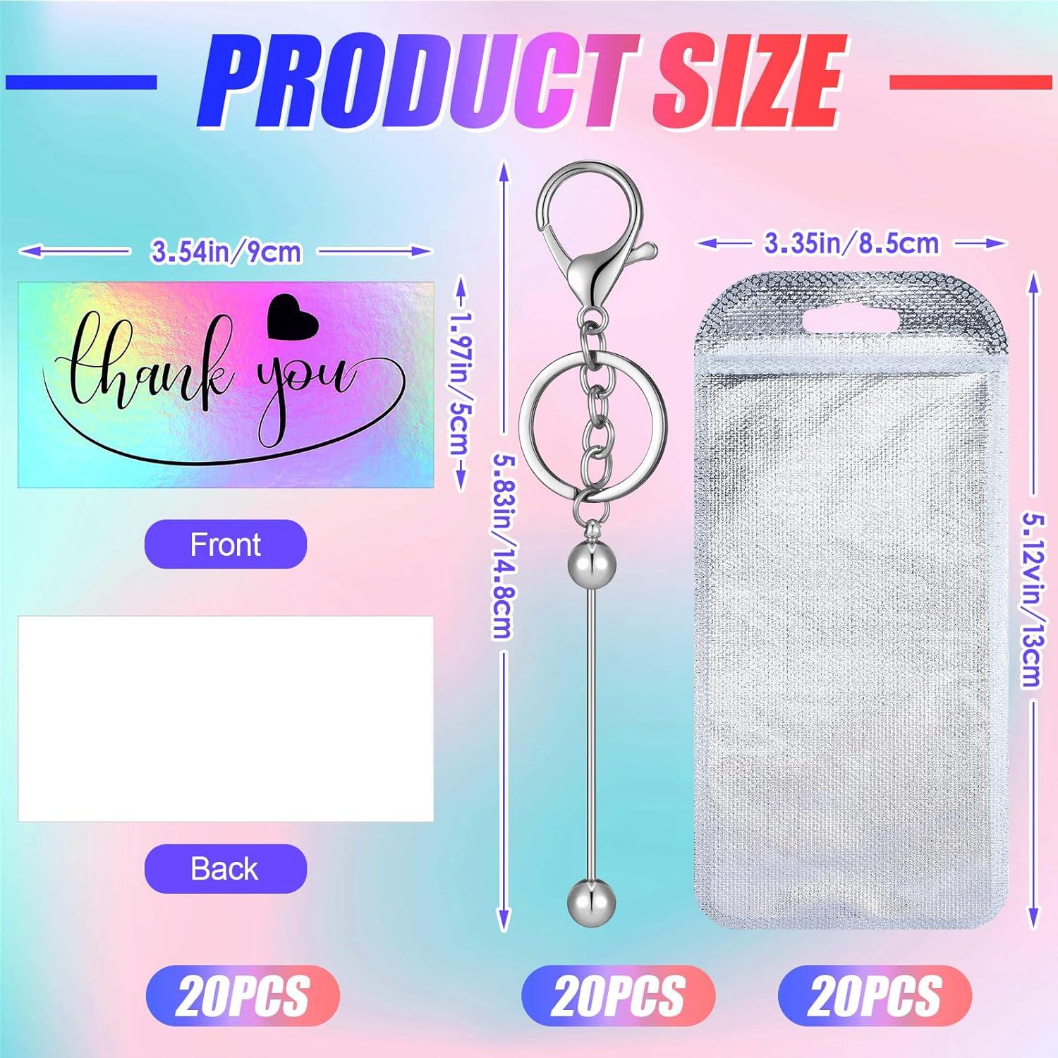 Kit de Llaveros DIY Sasylvia 60 Piezas Plata con Cuentas