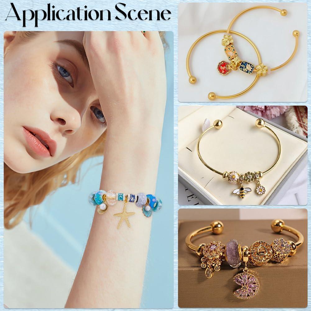 Beebeecraft 6 Piezas Pulseras Abiertas Latón Baño Oro 18K