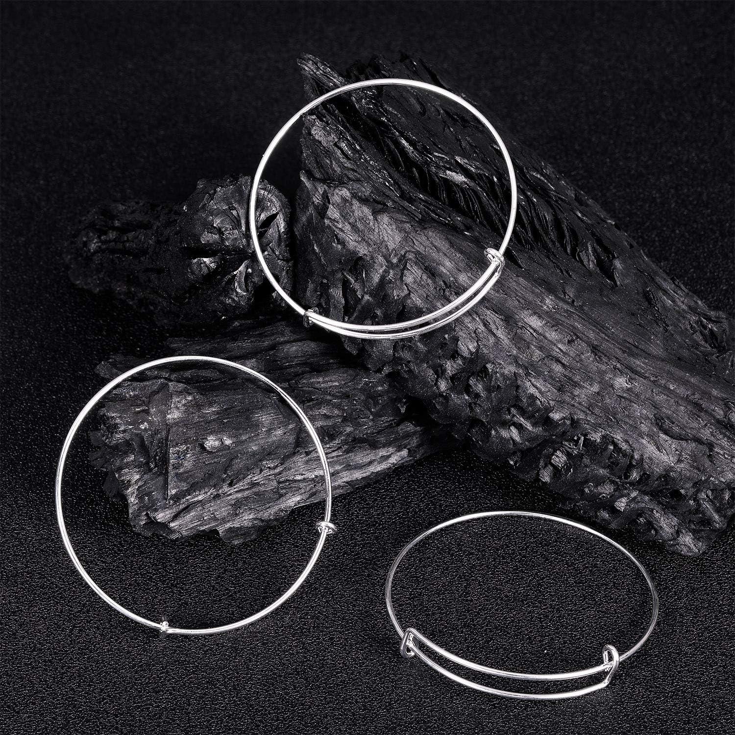 30 Pulseras Expandibles Ajustables Hicarer Plata DIY Joyería