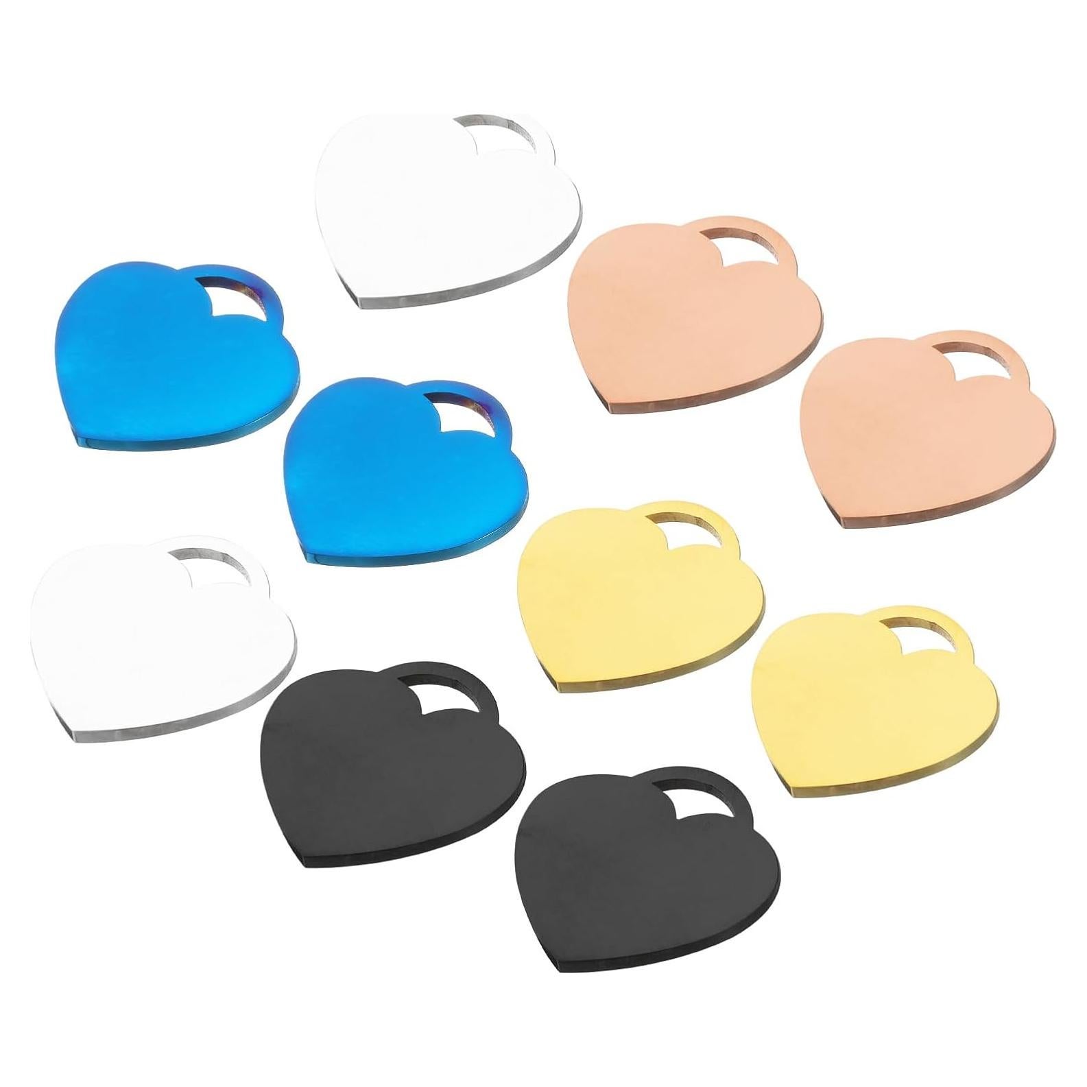 Pulseras de Encanto Corazón MECCANIXITY 10Pcs 31x30mm